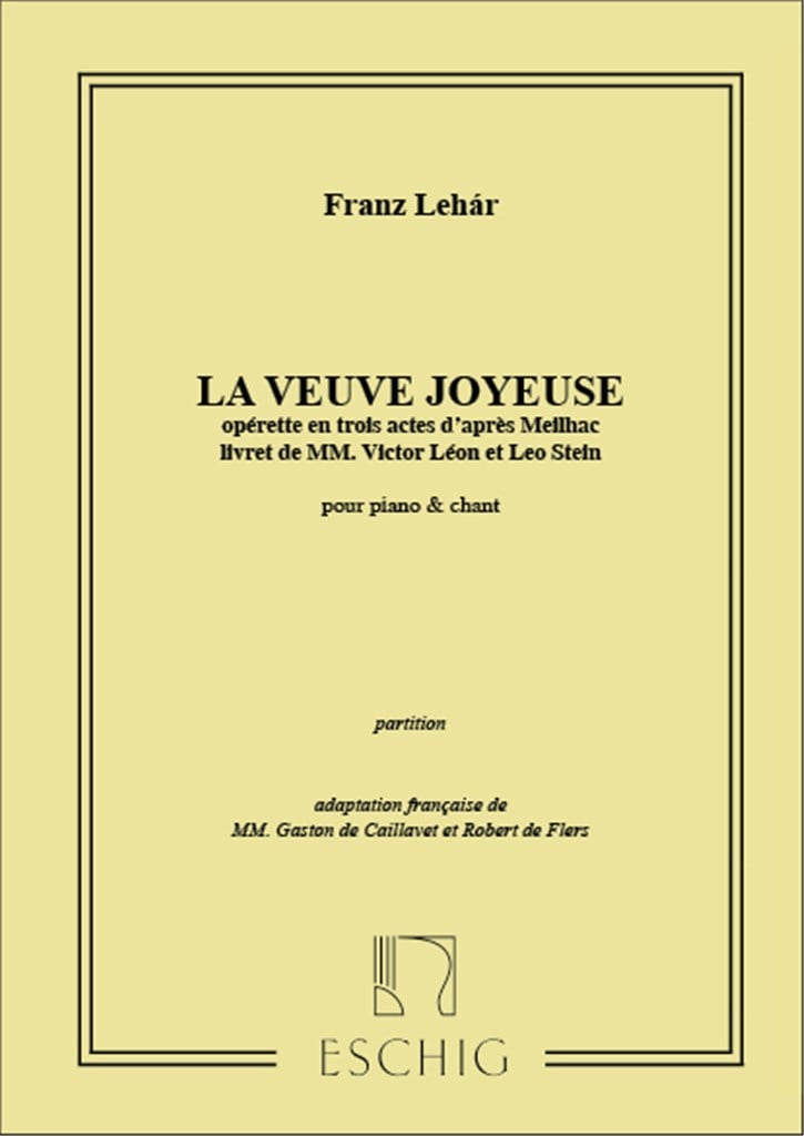 Veuve Joyeuse (Vedova Allegra) Chant-Piano (Fr)